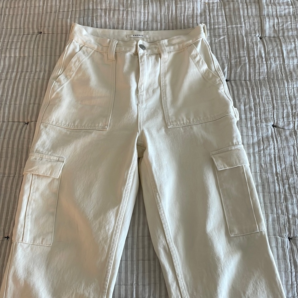 White Cargo Pants from PACSUN
